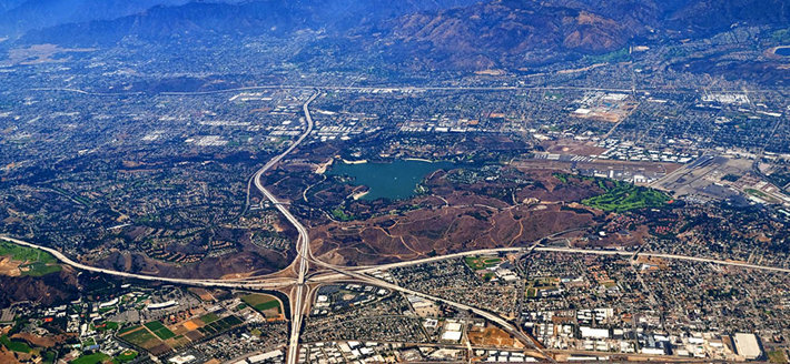 aerial view of Pomona California
